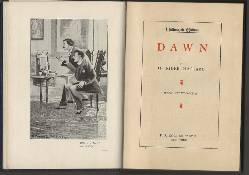 DAWN H RIDER HAGGARD P F COLLIER & SON WITH FRONTISPIECE HARDCOVER