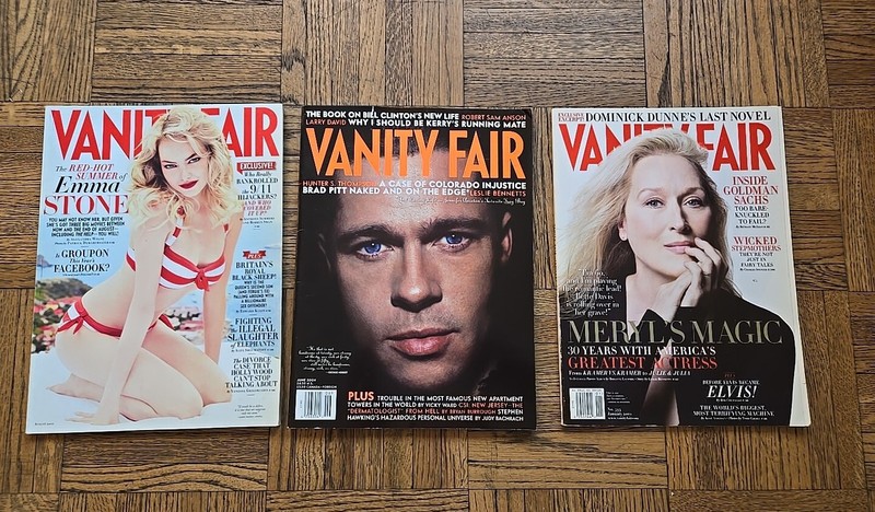 Vanity Fair Magazines 6/04, 8/11, 01/10 Brad Pitt, Meryl Streep, Emma Stone