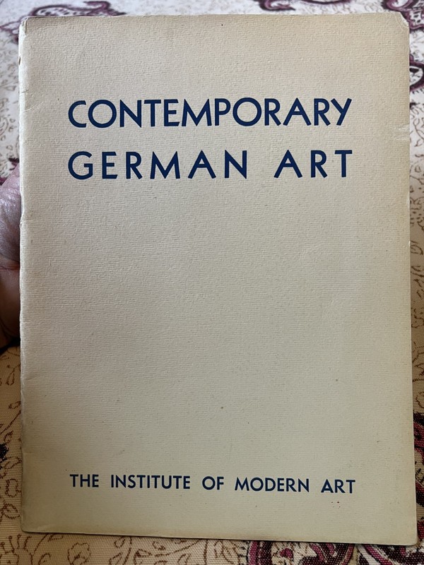 Contemporary German Art Catalog for 1939 Boston show of Degenerate German Art