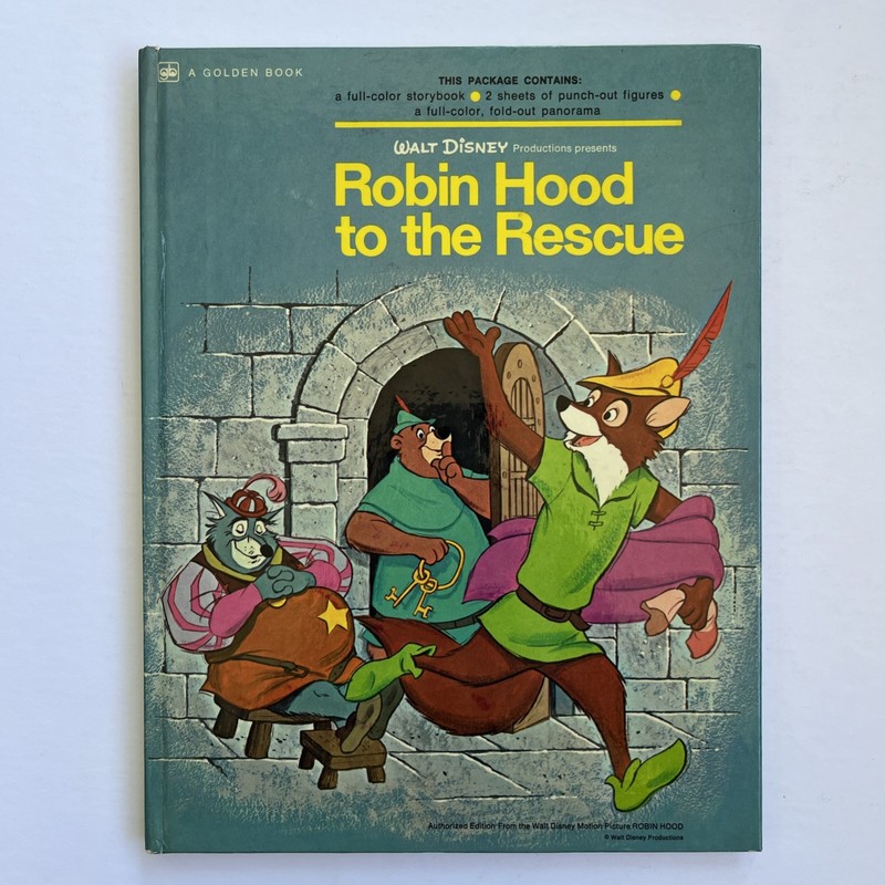 Walt Disney’s Robin Hood To The Rescue (1973) A Golden Book HC