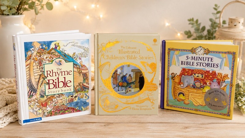 Children’s Bible Book Bundle Usborne Rhyme Bible 5-Minute Bible Stories Lot