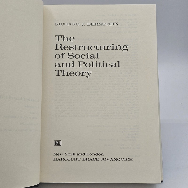 The Restructuring Social Political Theory Bernstein 1976 HC w/DJ 1st Ed gallery
