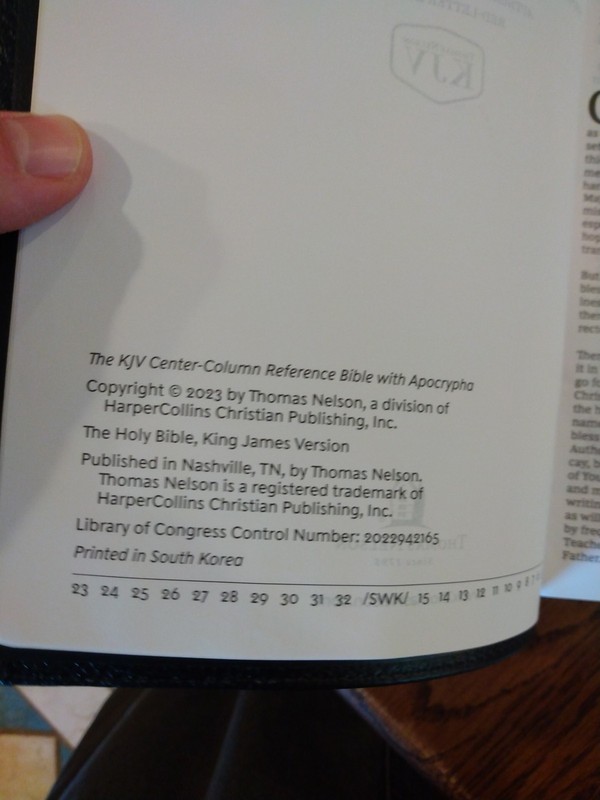 KJV Bible with Apocrypha Center-Column References~Retail 154.99 Black Leather gallery