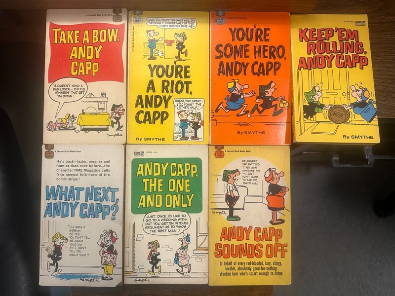 Lot of 7 Vintage Andy Capp Paperback Books by Smythe, Fawcett Publications