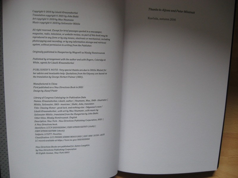Laszlo Krasznahorkai Nobel Prize Winner 2025 1st Chasing Homer novella illus. HB gallery
