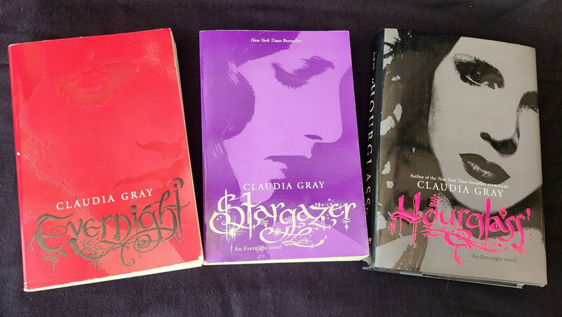 Lot of 3 Claudia Gray EVERNIGHT Novels EVERNIGHT, STARGAZER & HOURGLASS