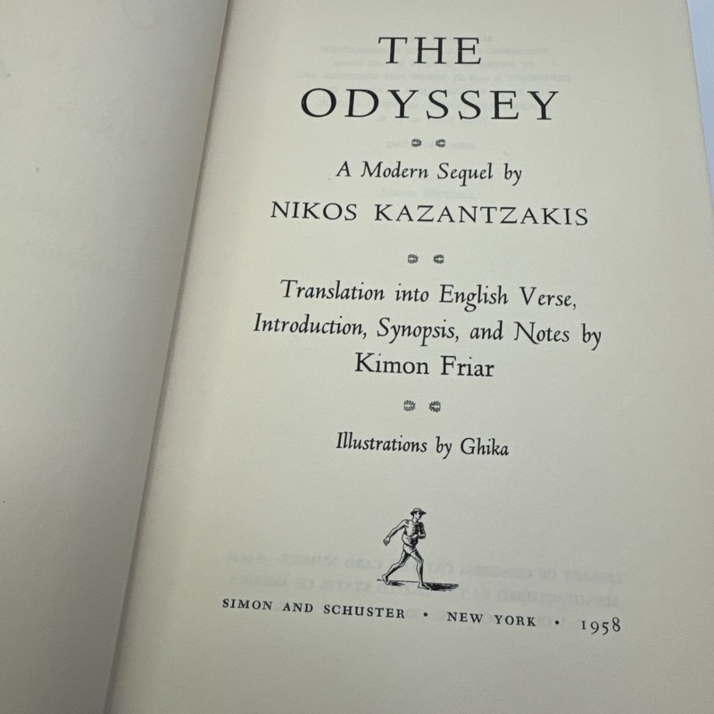 The Odyssey A Modern Sequel Nikos Kazantzakis First Print 1958 HC Simon Schuster gallery