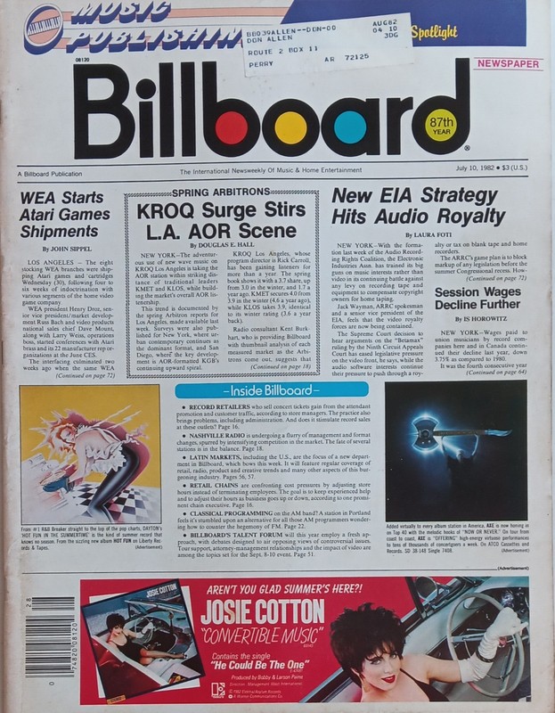 Billboard Magazine July 10 1982 Music Publishing Nashville Radio Robert Plant La