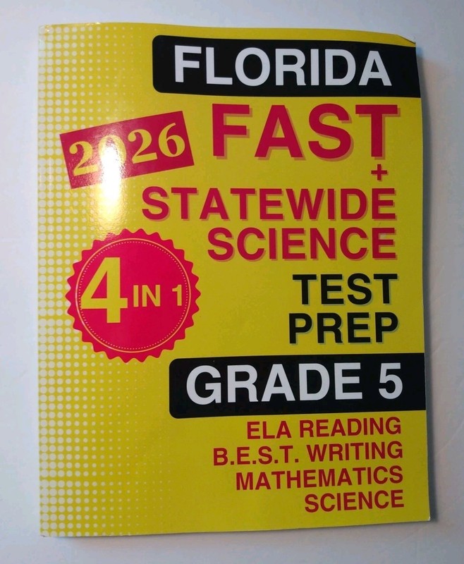 Florida FAST & Statewide Science Test Prep for Grade 5 4 in 1 2026