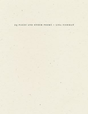 24 Pages and other poems (Wave Books) by Fishman, Lisa