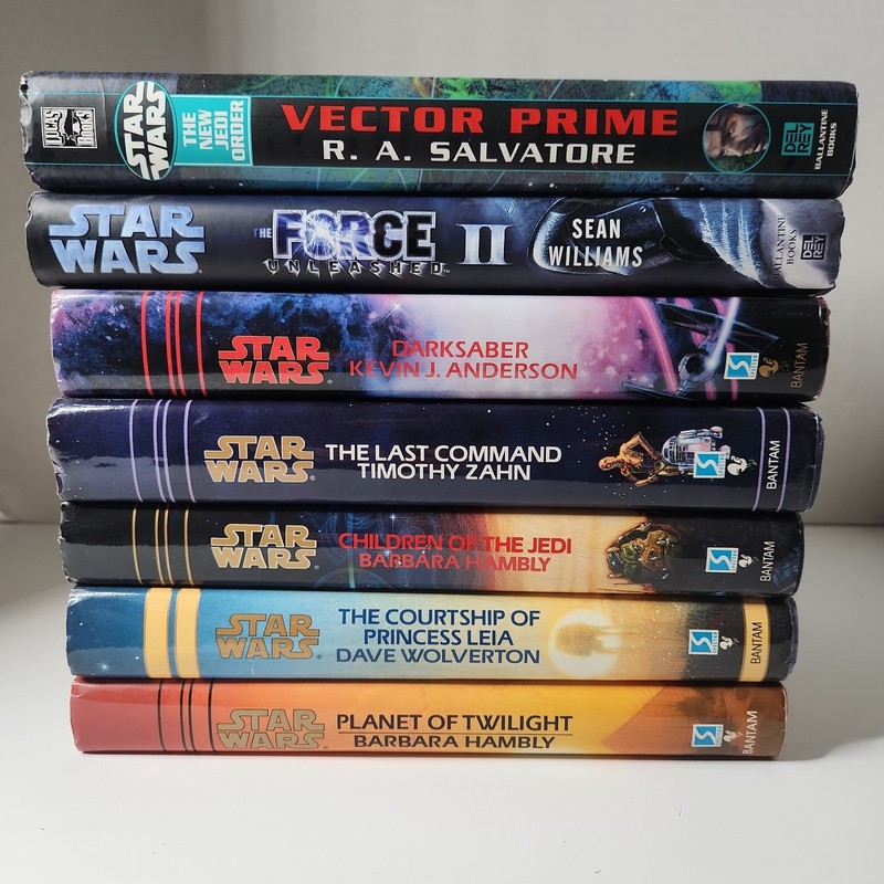 Lot of 7 Star Wars Hardcover Book Novels Various Titles and Authers