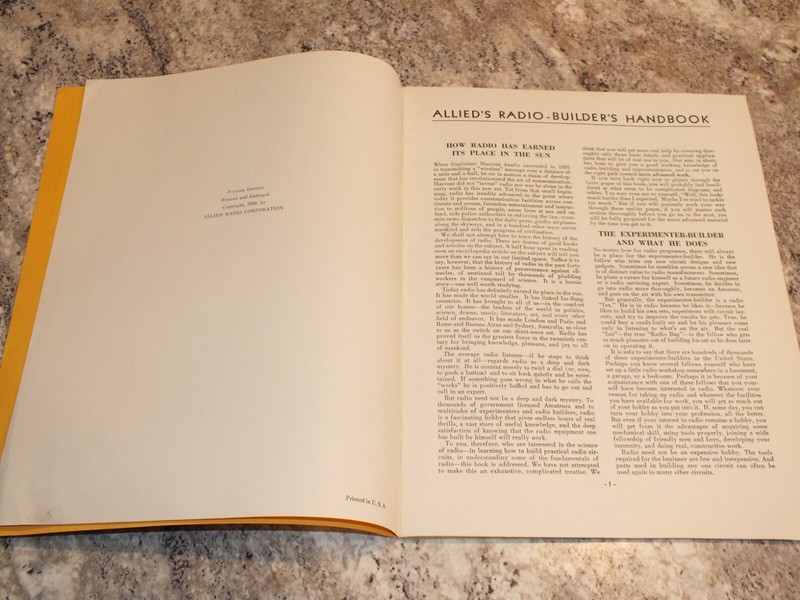 Allied's Radio Builder's Handbook Allied Radio Corporation Vintage 1939 gallery