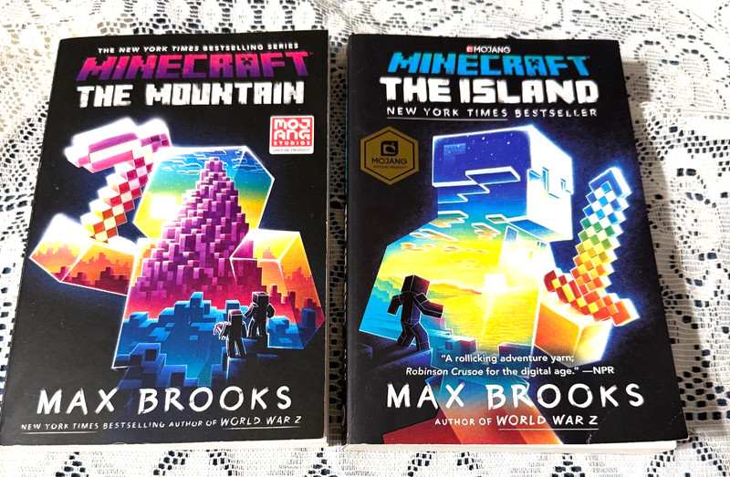 Lot of 2 Books Minecraft: The Mountain And Minecraft The Island by Max Brooks