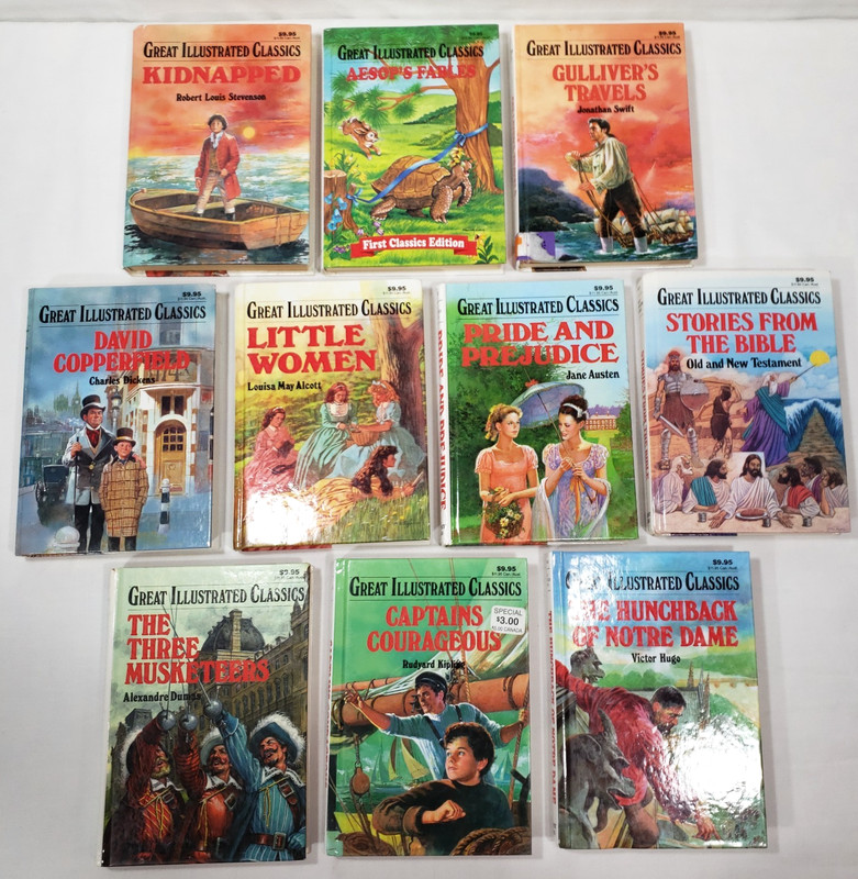 Great Illustrated Classics Lot Of 10 Books Hardcover Baronet Chapter Series Kid