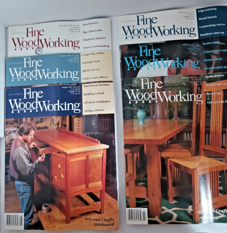 Fine WoodWorking Magazine, 1997 Complete, 6 Issues 122-127, Taunton Press