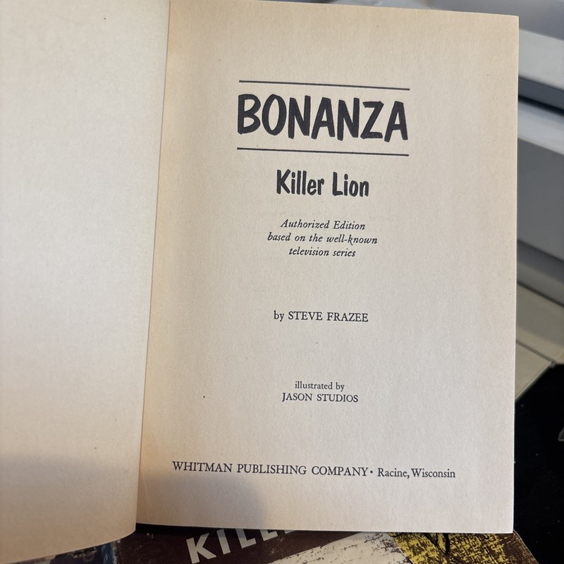 Bonanza Whitman Book Killer Lion 1966, TV, Illustrated, Whitman Publishing gallery