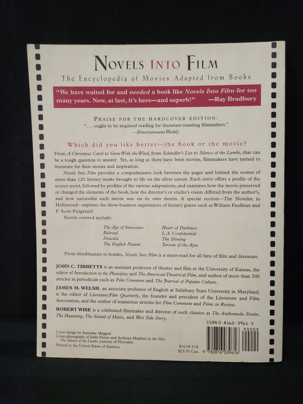 Novels Into Film: Movies Adapted From Books Tibbetts & Welsh 1999 First Edition gallery