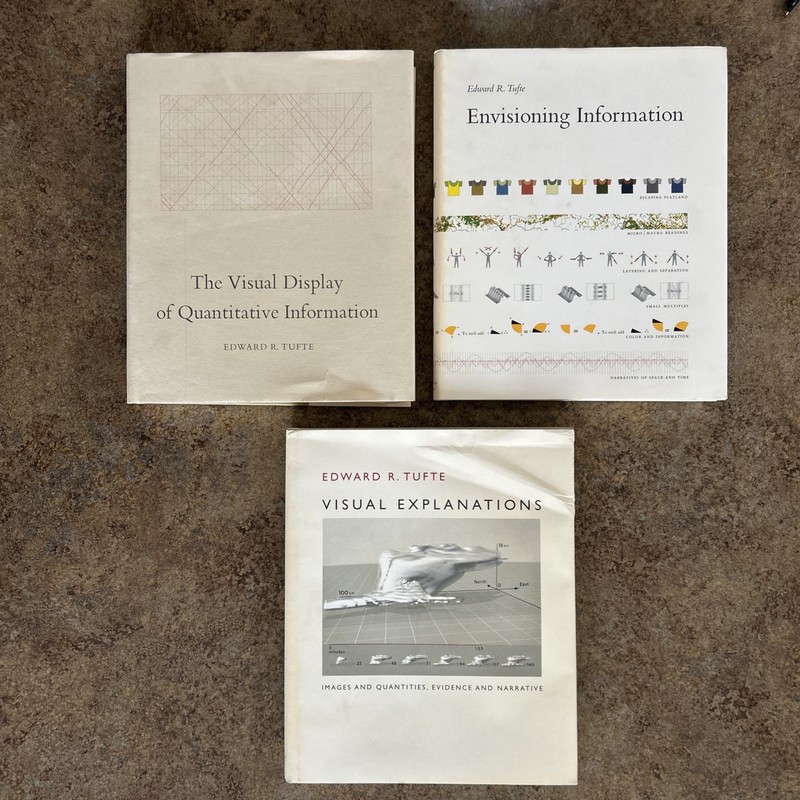Three Edward R. Tufte Hardcover Book Collection (Envisioning Information, etc)