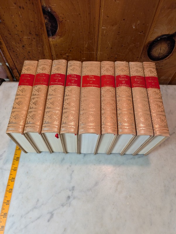 Lot Of 9 Black’s Readers Service The Works Of Tan Red Gold Trim Hardcover 1950s