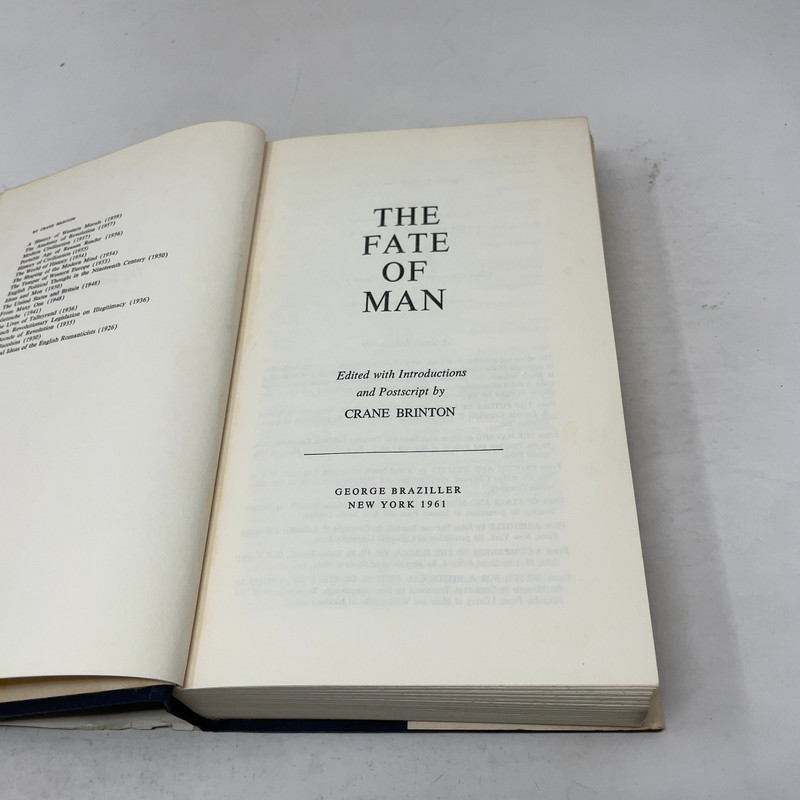 the fate of man by Crane Brinton HC First Edition Very Good 1961 gallery