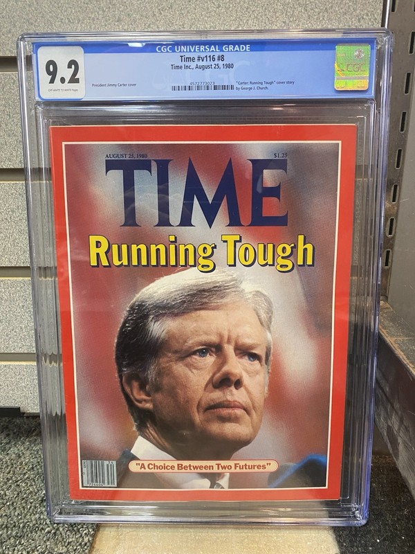 Jimmy Carter Time Magazine CGC 9.2 Newsstand 8/25/1980 Top Pop