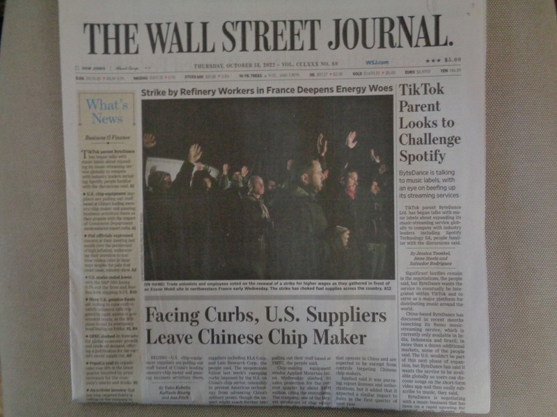The Wall Street Journal newspapers from 10-13-2022 to 4-14-2023