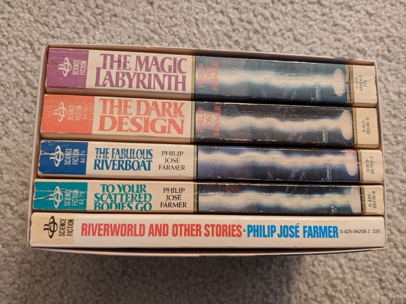 The Complete Riverworld Novels, By Philip Jose Farmer. 5 PB Book Set & Slipcase gallery