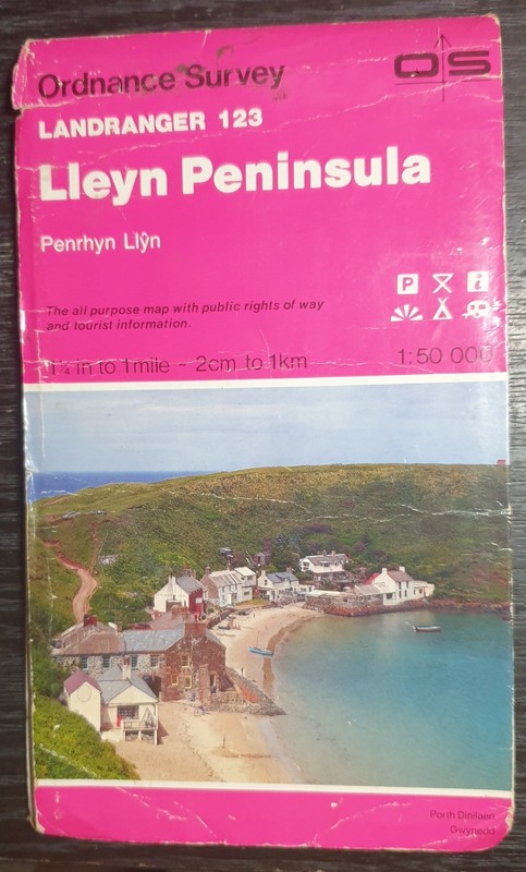 Lleyn Peninsular Ordnance Survey 2cm to 1km Map Sheet 123 Good condition