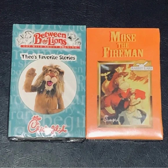 Vintage Chick-fil-A Kids Meal Cassette Tapes Between the Lions and Mose The Fire