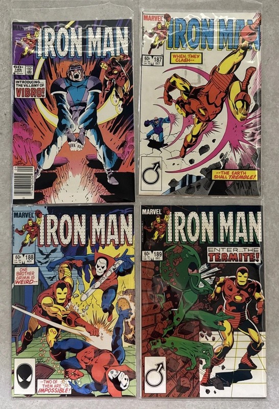 Iron Man 186 187 188 189 Armoured Avenger Vintage Copper Age Marvel Comics 1984