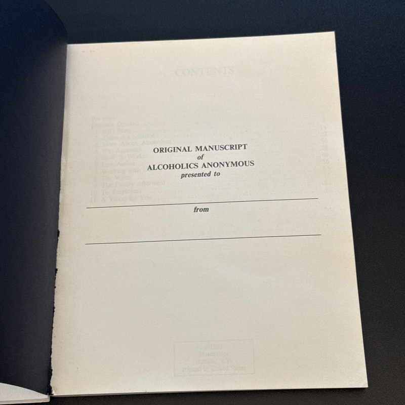 The Manuscript, Alcoholics Anonymous & The Original Manuscript 1938 reproduction gallery