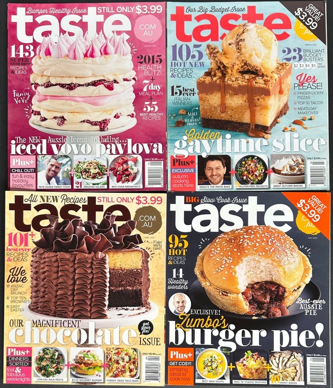 Huge LOT 20 TASTE Magazines Australia High-Gloss Food Recipes 2014-2019 Chefs gallery