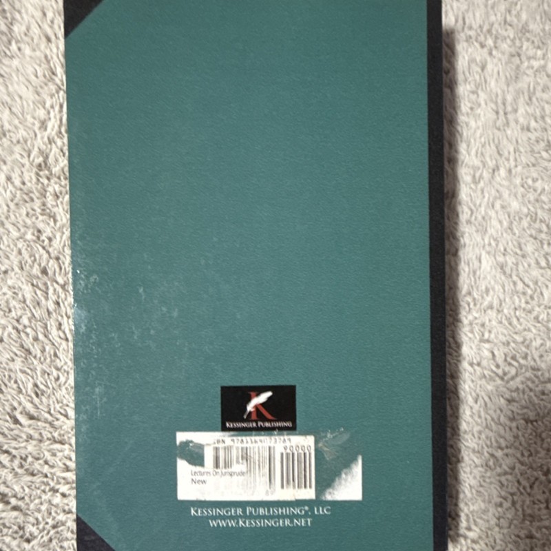 Kessinger Publishing Lectures on Jurisprudence John Austin Paperback Law gallery