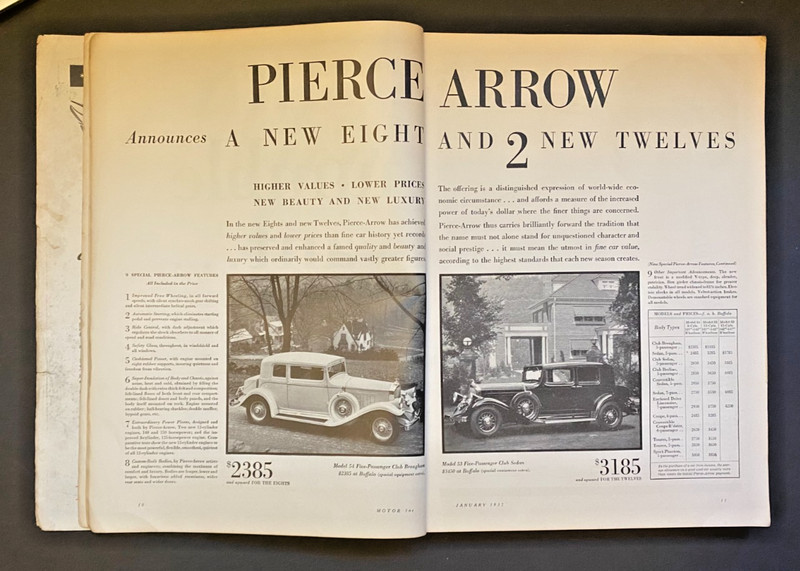 MOTOR MAGAZINE ANNUAL - Jan 1932 - Antique Auto Ads, Chrysler, Pierce-Arrow gallery