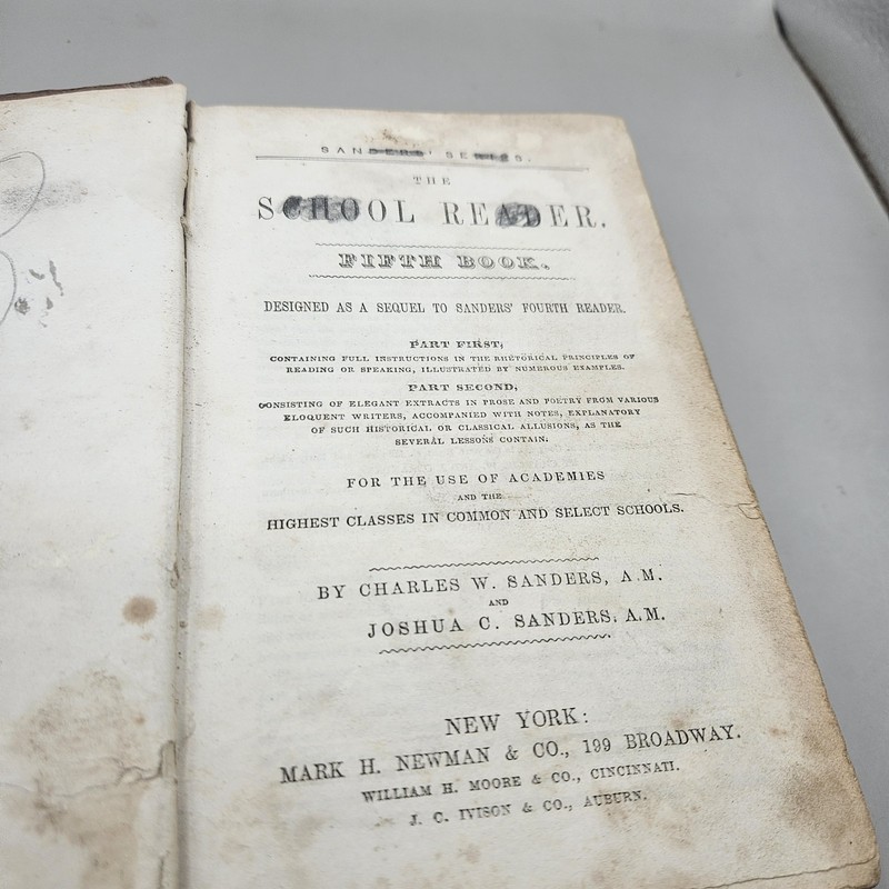 Sanders Fifth Reader 1st Edition Hardcover 1848 gallery