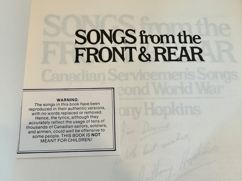 *Autograph Signed* Anthony Hopkins SONGS FROM THE FRONT & REAR Servicemen Songs gallery