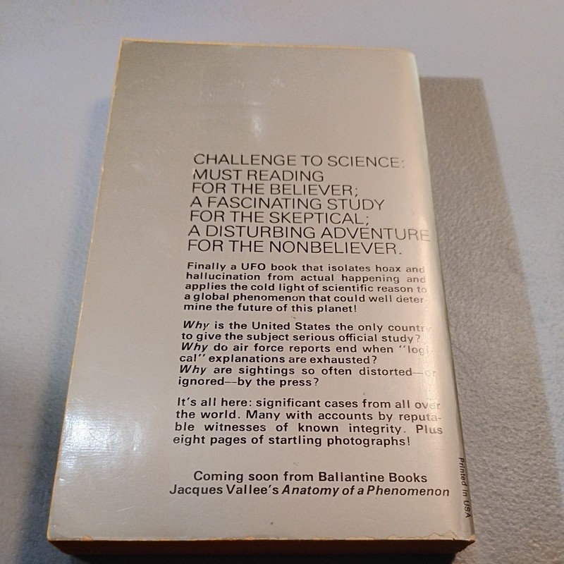 1974 Challenge To Science: The UFO Enigma Jacaques & Janine Vallee Trade PB gallery
