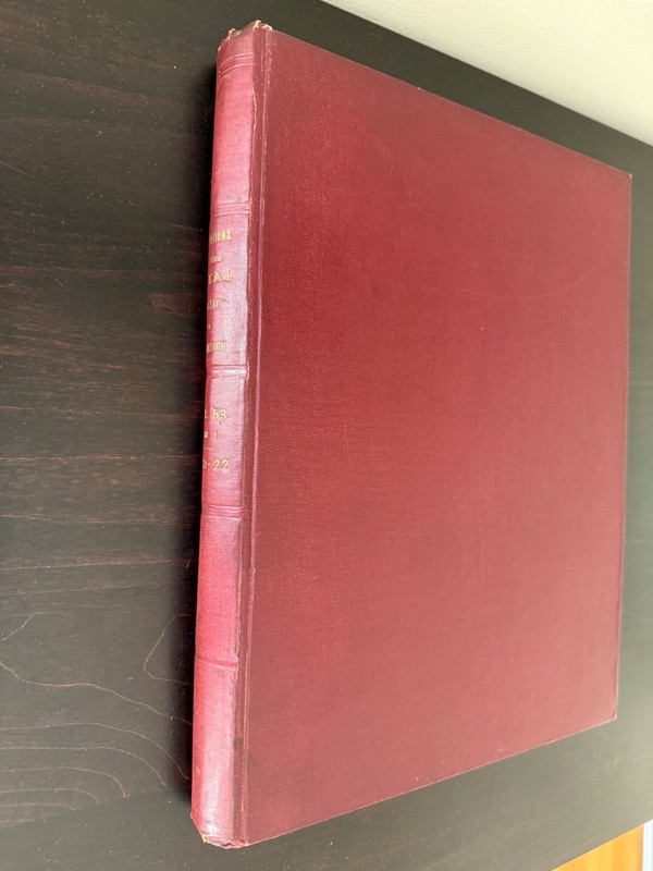 Transactions of the Royal Society of Edinburgh. Vol. 53. 1st Edition. 1922