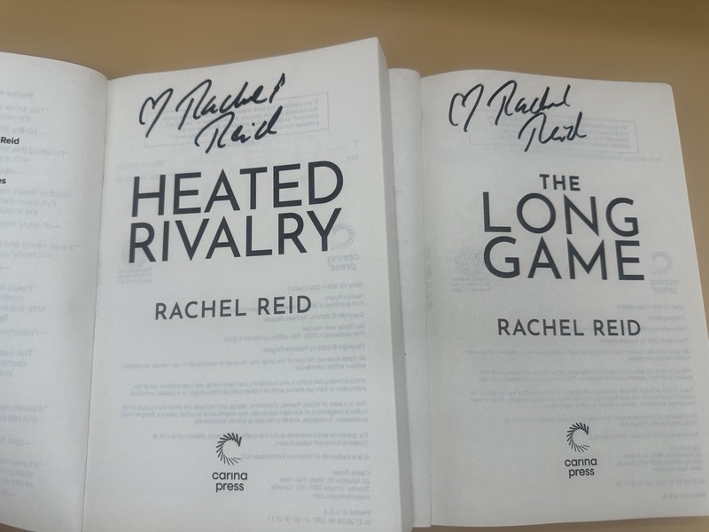 Heated Rivalry and The Long Game Paperback Books SIGNED By Rachel Reid