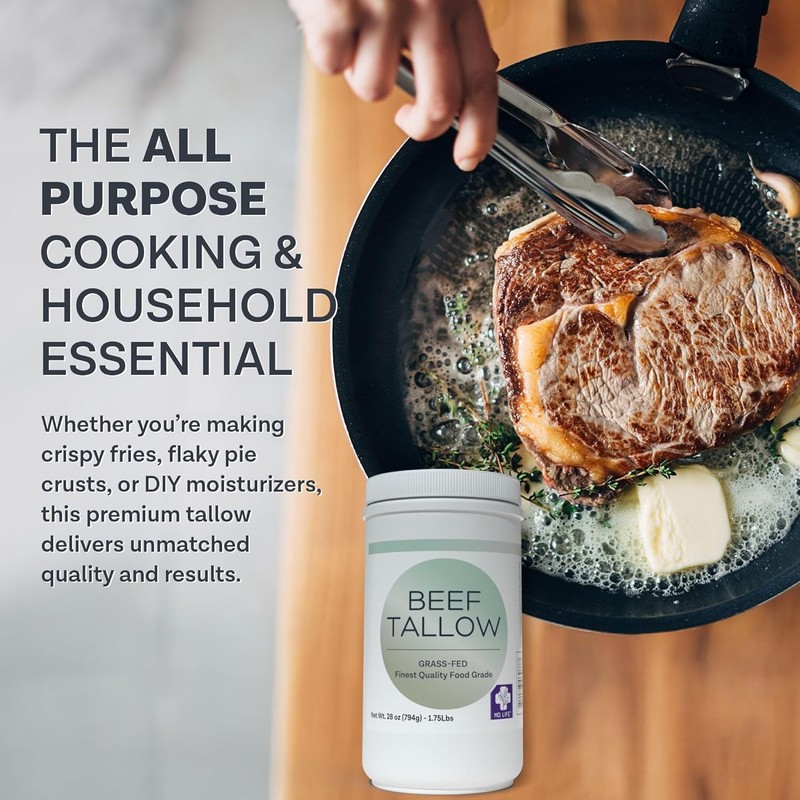 28oz Keto Friendly Beef Tallow - Grass Fed Cooking Oil for Health and Wellness gallery