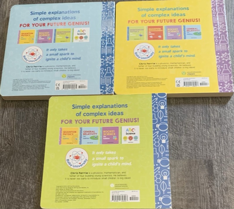 Lot Of 3: Chris Ferrie Board Books For Babies Physics & Relativity Set VERY GOOD gallery