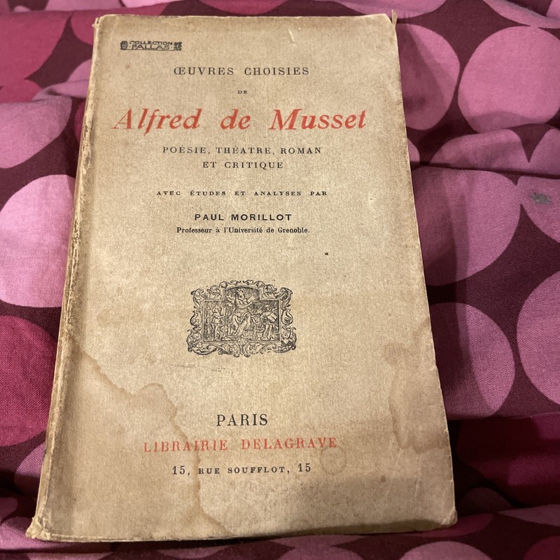 Alfred De Musset Oeuvres Choisies Book 1920 In French Librairie Delagrave
