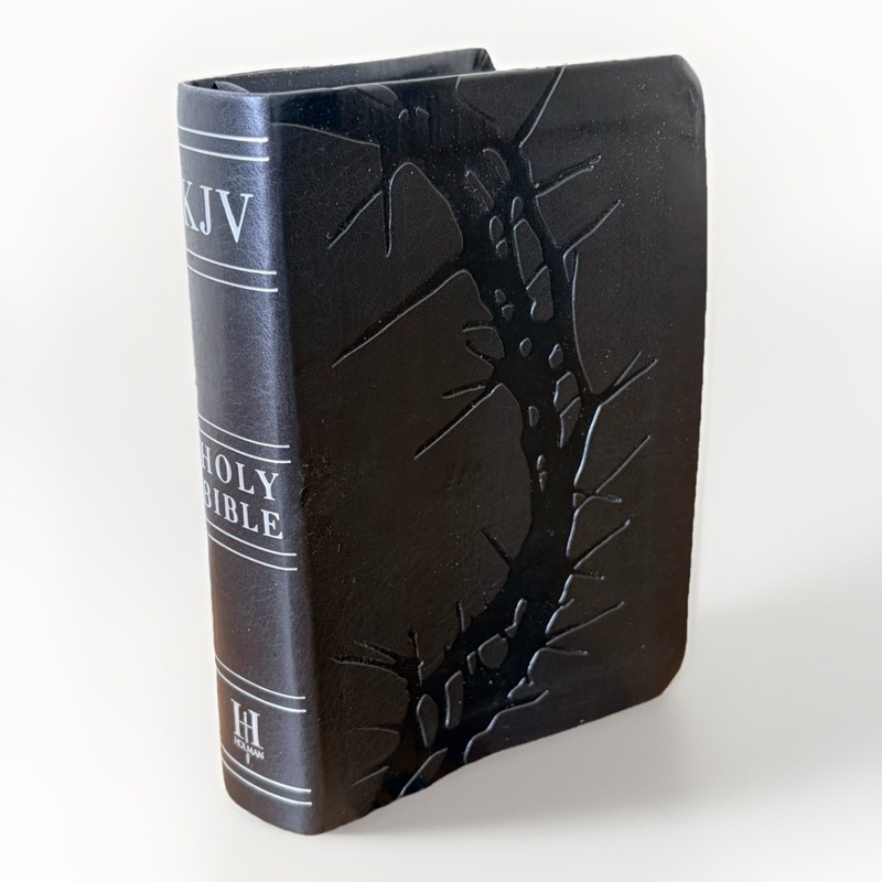 NKJV Holy Bible Crown of Thorns Embossed Front to Back Design Leather Touch