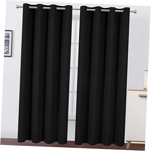 out Curtains 52 x 84 inches Long Curtains Set of 52″W x 84″L (Pack of 2) Black