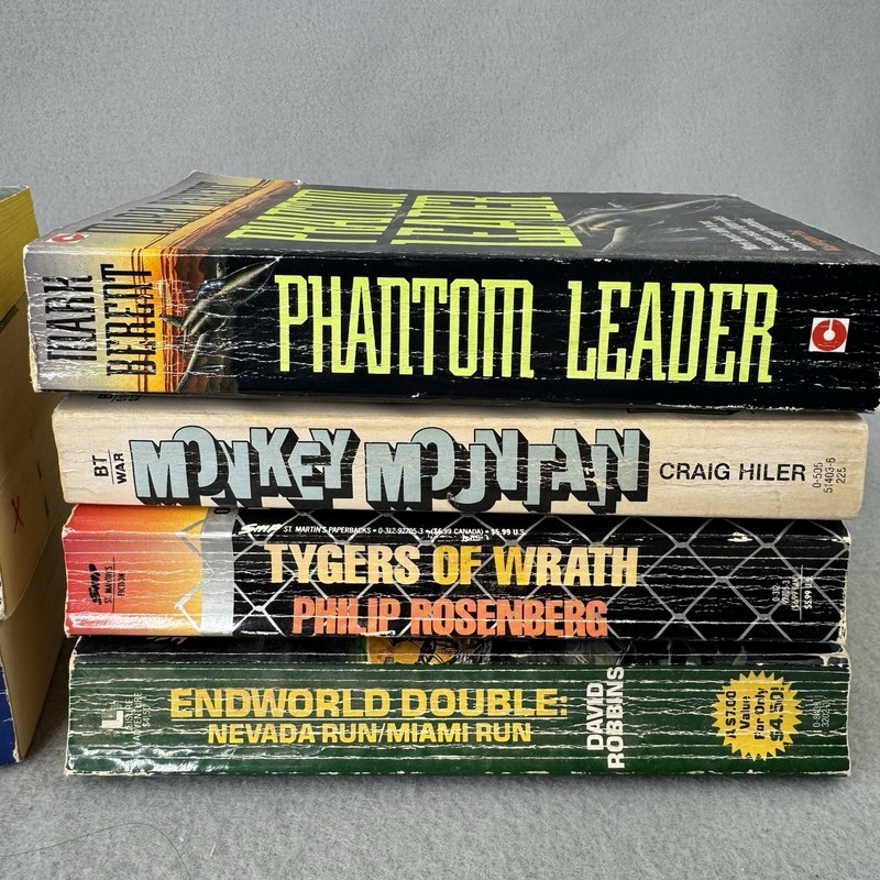 Lot of 8 Vtg Military War Paperback Books World War II, Space Race CIA Cold War gallery