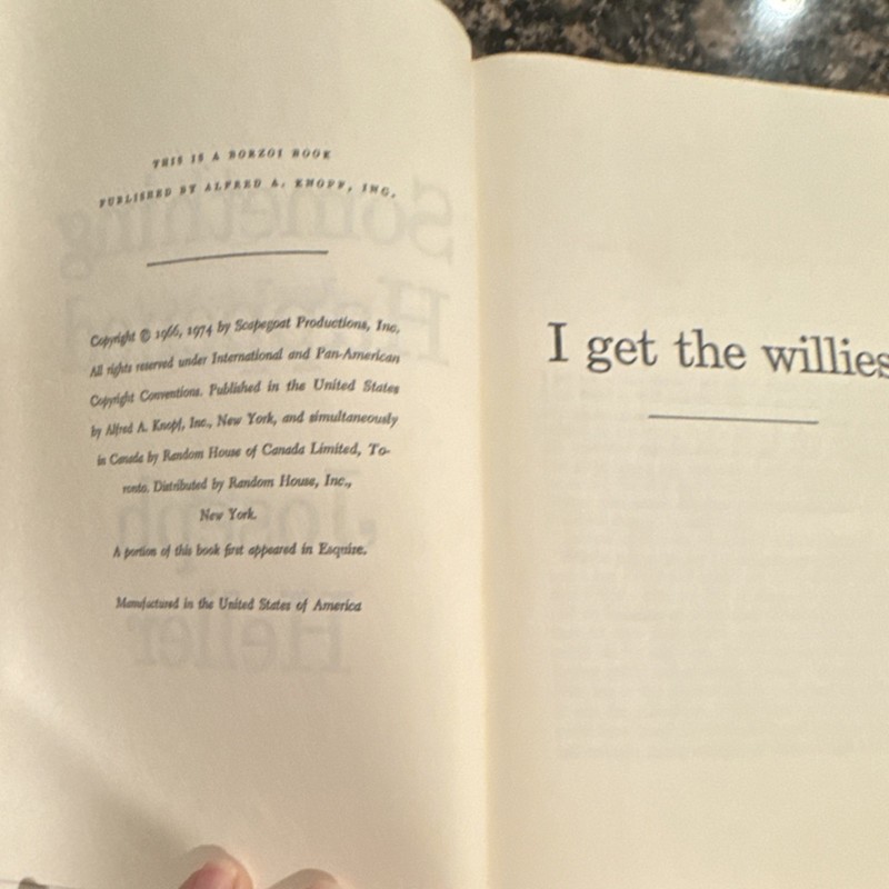 Joseph Heller Something Happened Hardcover Novel Alfred A. Knopf 1974 gallery