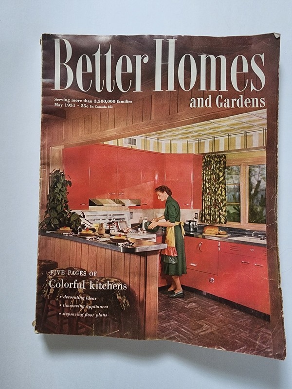 BETTER HOMES & GARDENS MAGAZINE May 1951 Edition 330 Pages! Kitchens, Car Ads!