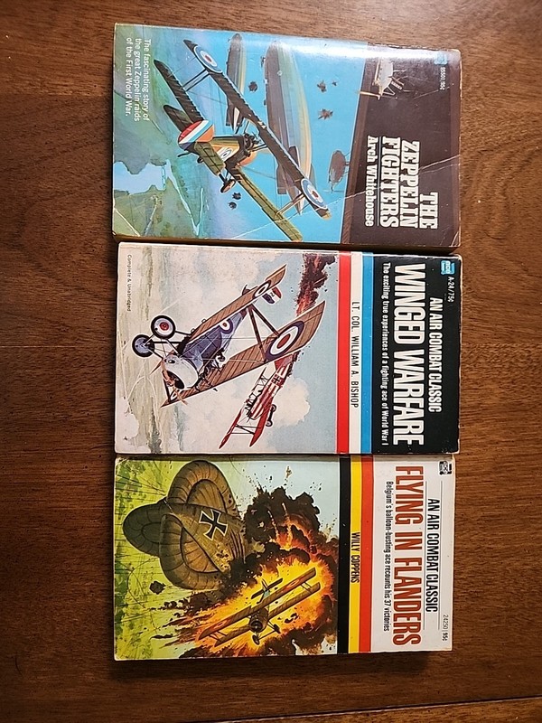 WWI Air Combat Classics Lot – Winged Warfare, Flying in Flanders, Zeppelin Fight