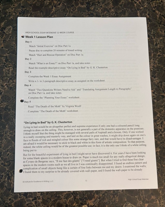 Institute For Excellence In Writing High School Essay Intensive 12 Week Course gallery