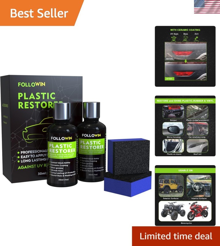 Ceramic Coating Plastic Restorer for Cars – 60ml Water & Dirt Resistant Formula